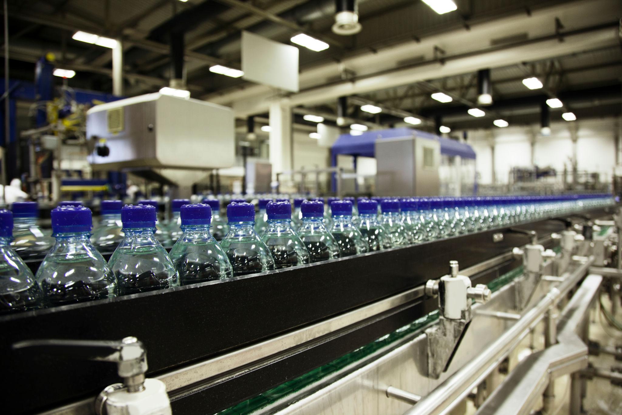 Hygienic water bottling line